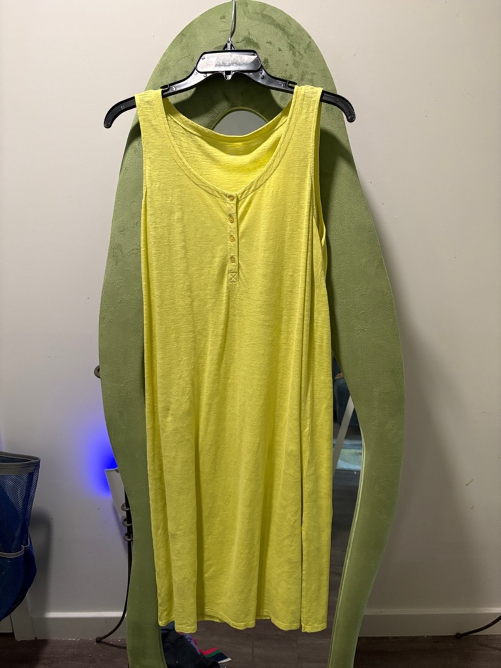 Eileen Fisher Bright Yellow Sleeveless Henley Tank